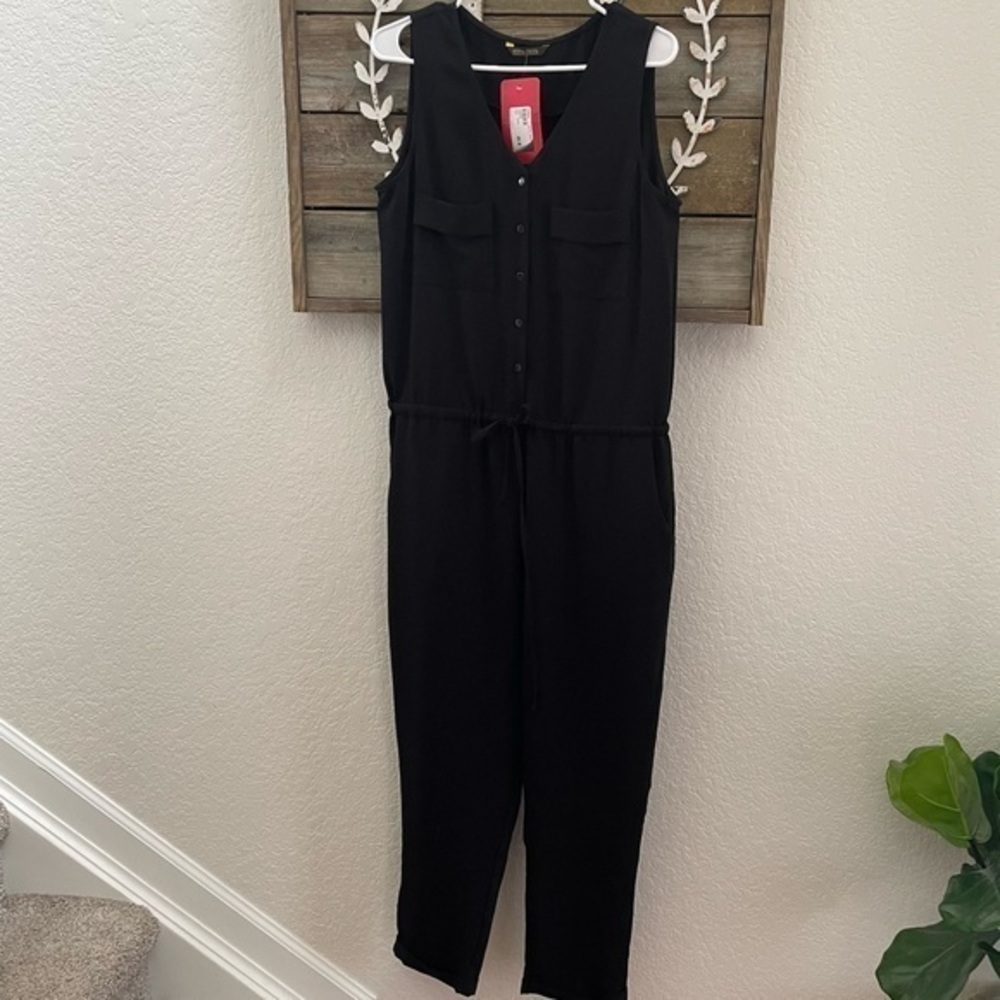 Evereve Peyton Jensen black utility jumpsuit ladies L NWT